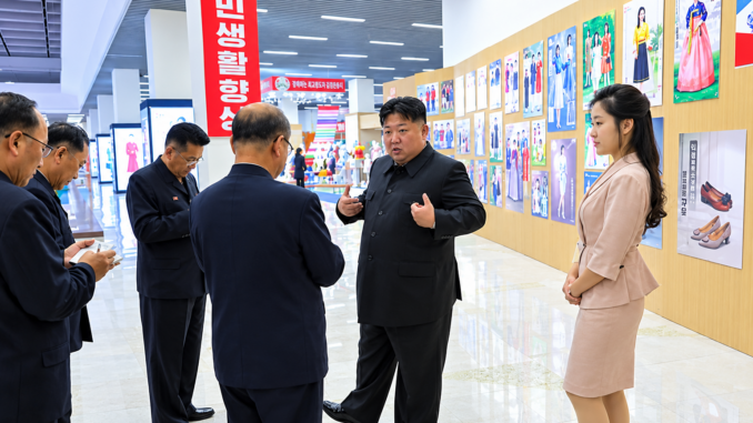 Kim Jong Un at the National Garment and Footwear Exhibition. Source: NK News